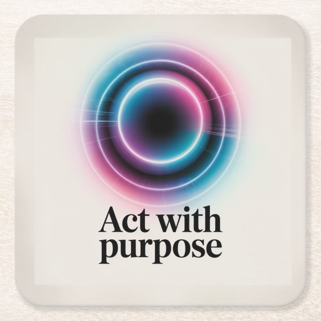 Act With Purpose Square Paper Coaster (Front)