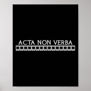 Acta Non Verba Actions Not Words Motivational Lati Poster