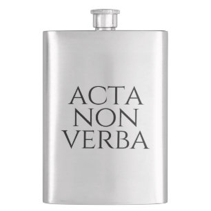 Acta Non Verba Hip Flask