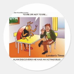 Acting Bug Funny Cartoon Tees Gifts & Collectibles Classic Round Sticker