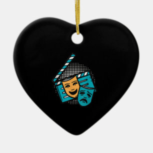 Acting Clapperboard Theatre Mask Theater Actor Ceramic Tree Decoration