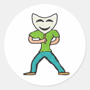 Acting Classic Round Sticker