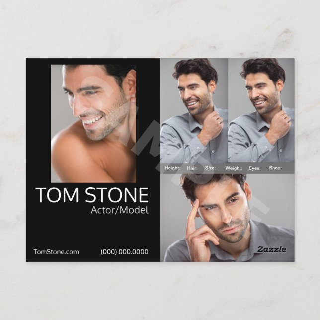 Acting Comp Cards Headshot Comp Template (Back)