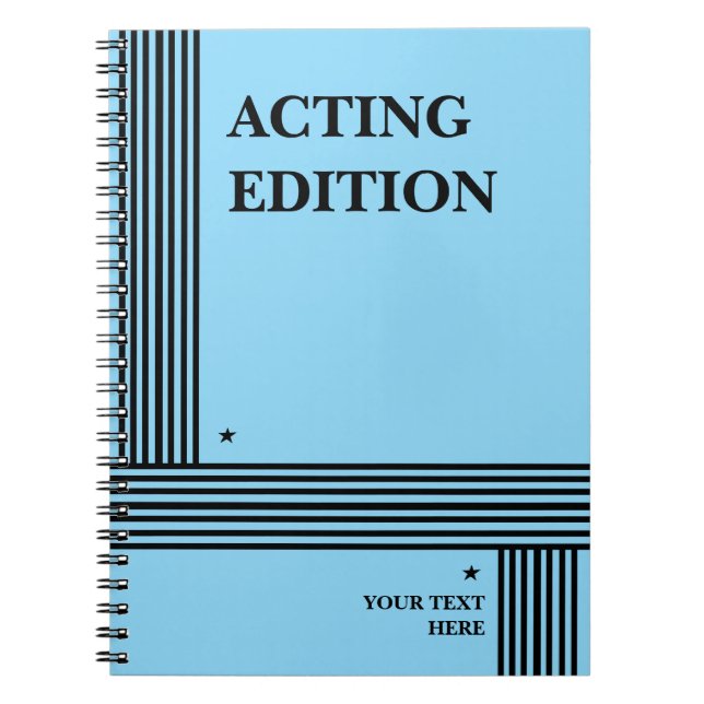 Acting Edition Play Script Styled Notebook (Front)