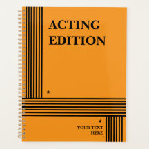 Acting Edition Play Script Styled Planner