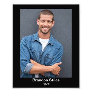 Acting Headshot for Actors 8x10 Double Text Photo Print