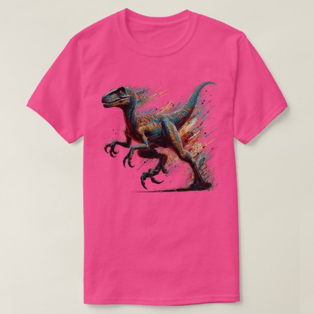 Action Art Velociraptor TShirt (Design Front)