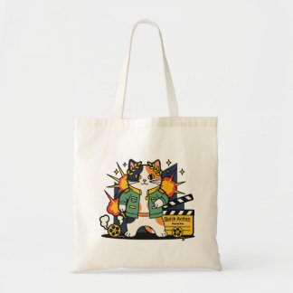 Action Cat Hero on Set - Tote Bag