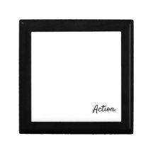 Action. - Clean Black and White Script Text Box