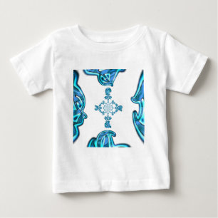 Action Cyan Teal Abstract Graffiti Art Print Baby T-Shirt