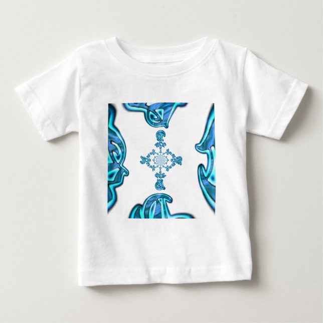 Action Cyan Teal Abstract Graffiti Art Print Baby T-Shirt (Front)