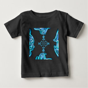 Action Cyan Teal Abstract Graffiti Art Print Baby T-Shirt