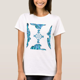 Action Cyan Teal Abstract Graffiti Art Print T-Shirt