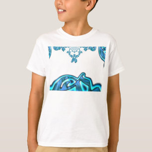 Action Cyan Teal Abstract Graffiti Art Print T-Shirt