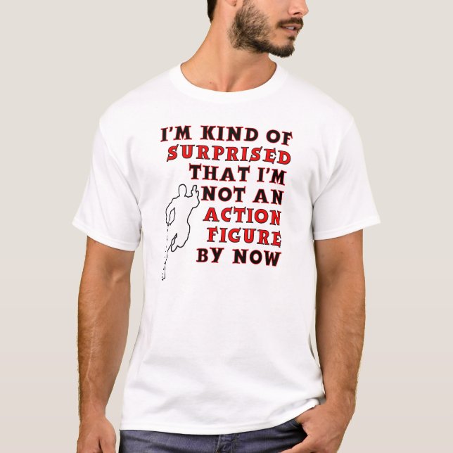 Action Figure Surprise Funny T-shirt wht (Front)