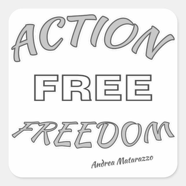 Action Free Freedom Square Sticker (Front)