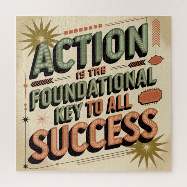 Action Is The Foundational Key To All Success Jigsaw Puzzle (Vertical)