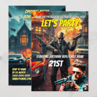 Action movie poster cinema night editable DIY