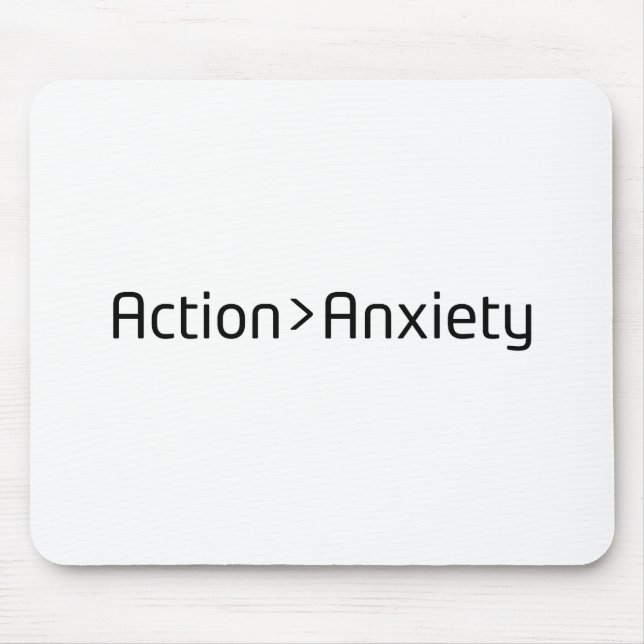 Action Over Anxiety Minimalist Mouse Pad (Front)