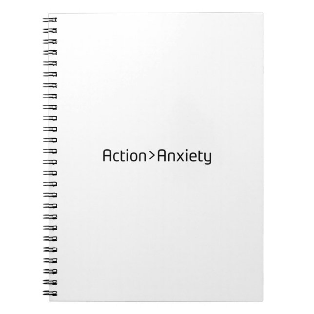 Action Over Anxiety Minimalist Spiral Notebook (Front)