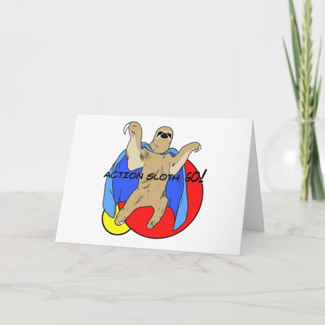 Action Sloth Coloured Card (Front)