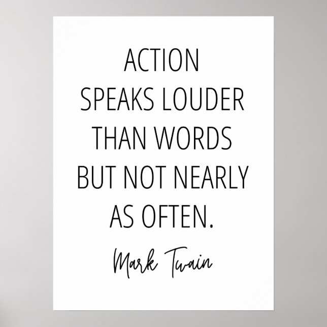 Action speaks louder than words but... poster (Front)