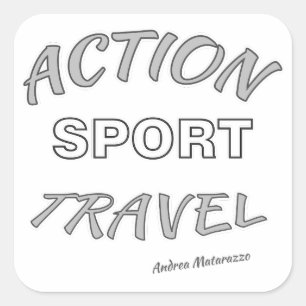 Action Sport Travel Square Sticker