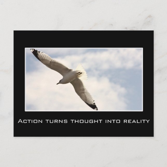 Action turns thought into reality postcard (Front)
