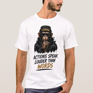 Actions Speak Louder Than Words Monkey T-Shirt