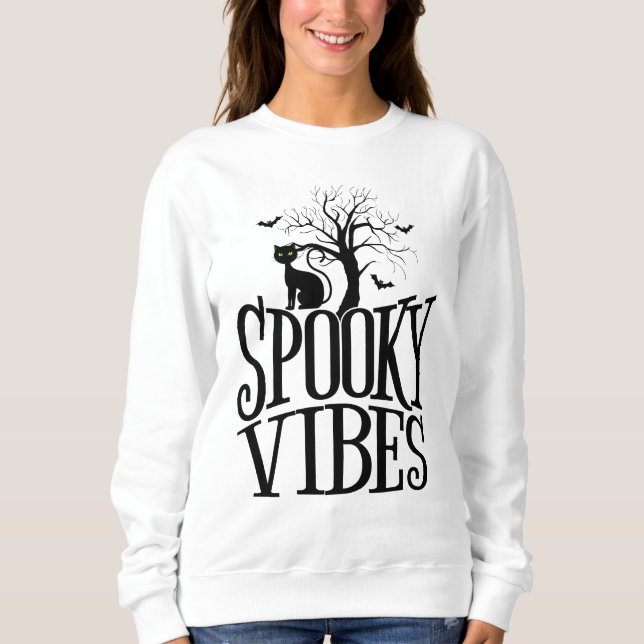 Actious Spooky Vibes, Halloween Women's Sweatshirt (Front)