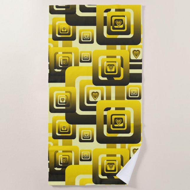 Activate My Heart Pattern Beach Towel (Front)