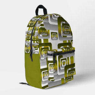 Activate My Heart Pattern Silver Printed Backpack
