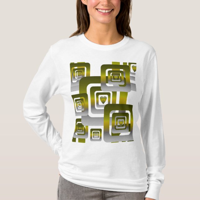 Activate My Heart Pattern Silver T-Shirt (Front)