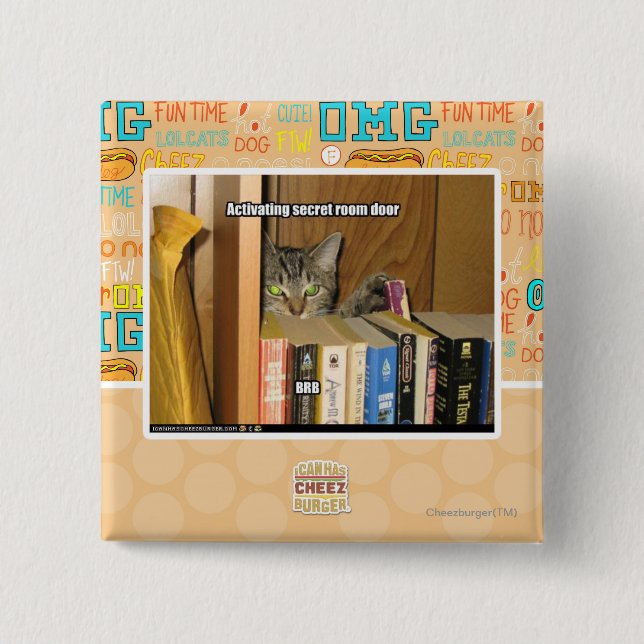 Activating Secret Room Door 15 Cm Square Badge (Front)