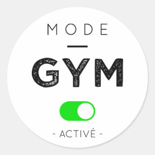 Active gym mode classic round sticker