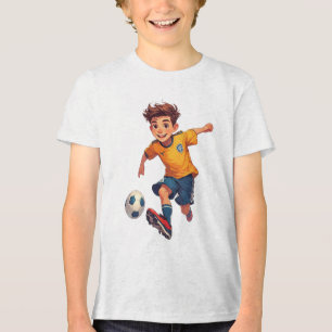 Active Kid Football Player Tri-Blend Shirt