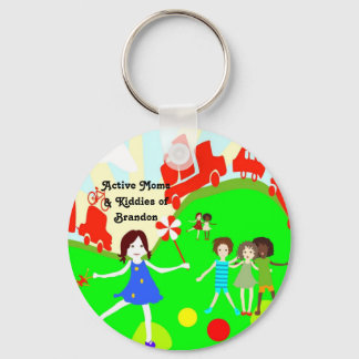 Active Moms Logo Buttons Key Ring
