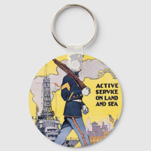 Active Service on Land and Sea Key Ring