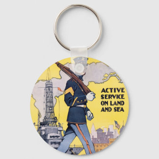 Active Service on Land and Sea Key Ring