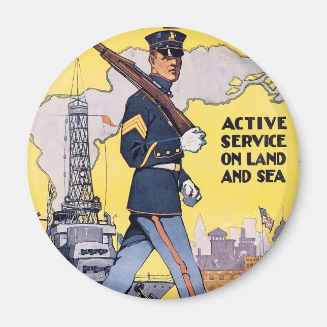 Active Service on Land and Sea Magnet (Front)