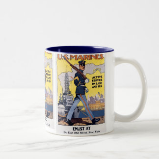 Active Service on Land and Sea Two-Tone Coffee Mug