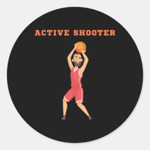 Active Shooter Basketball 10  Classic Round Sticker