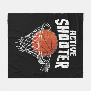 Active Shooter Basketball Lovers Men Women Basketb Fleece Blanket
