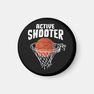 Active Shooter Basketball Lovers Men Women Basketb Magnet