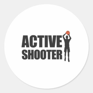 Active Shooter Basketball Player Basketball Active Classic Round Sticker