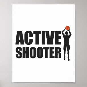 Active Shooter Basketball Player Basketball Active Poster