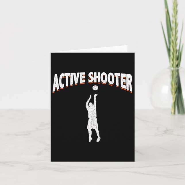Active Shooter Bysketbyll Fun Sarcasm  Card (Front)