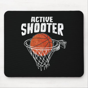 Active Shooter Bysketbyll Lovers Men Women Bysketb Mouse Pad