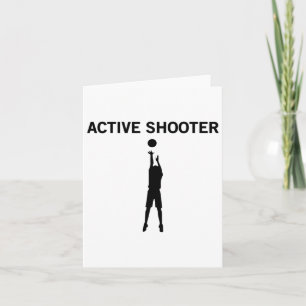 Active Shooter Sketll Lovers Men Women 2 Card