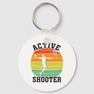 Active Shooter Sketll Player Retro Sket Lover Vint Key Ring